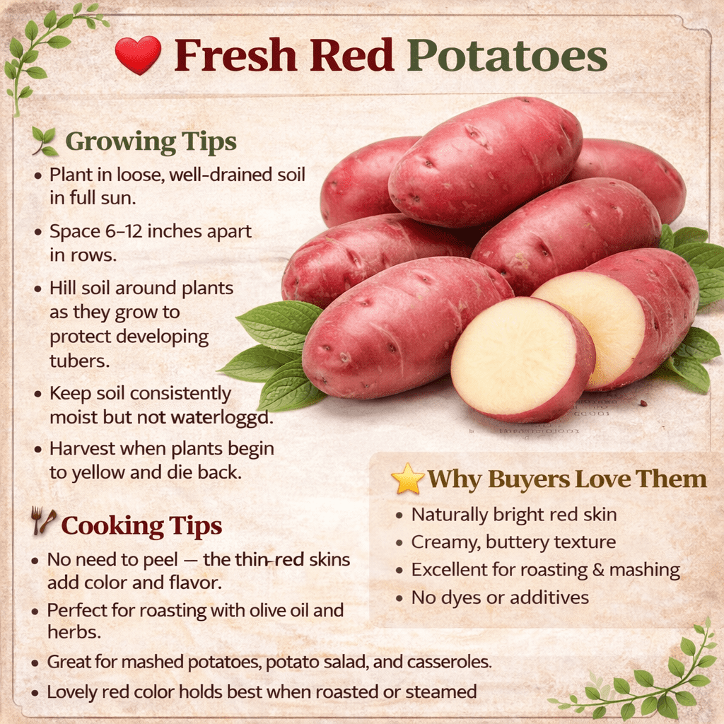 Red Chieftan Seed Potatoes | Vibrant Flesh | Heirloom Variety for Home Gardens | Excellent Yield & Flavor | Non-GMO, Untreated (5 Pounds)