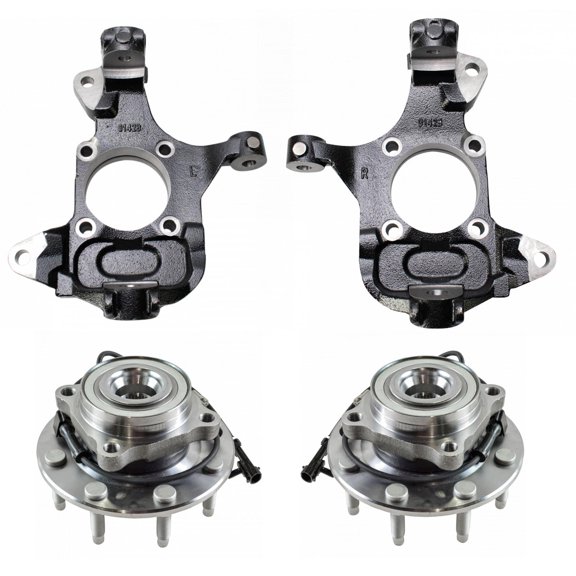 TRQ Front Steering Knuckle Spindle Hub Wheel Bearing Kit 4pc for 2500 3500 BHA34256