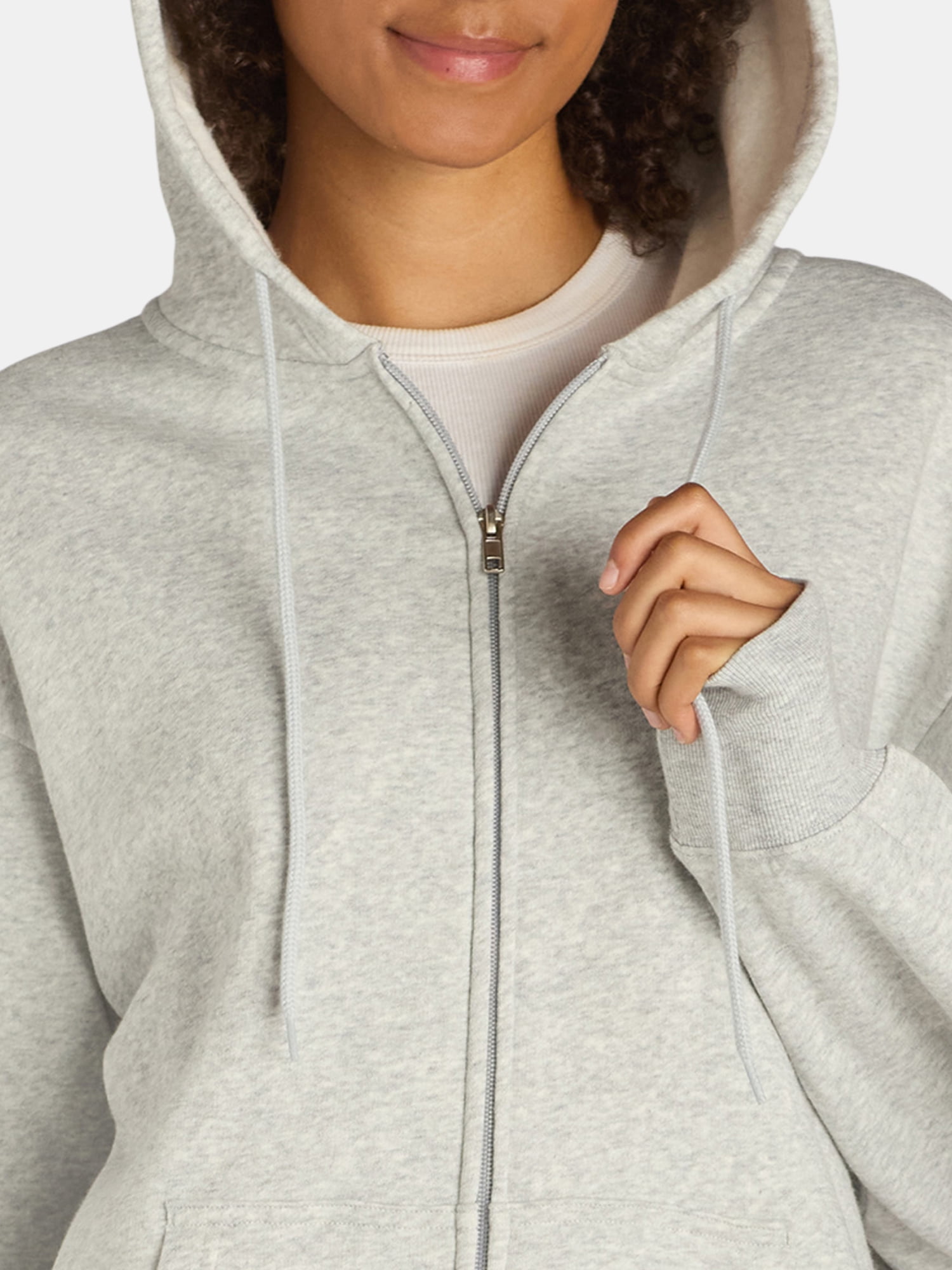 No Boundaries Oversized Zip Hoodie, Women’s