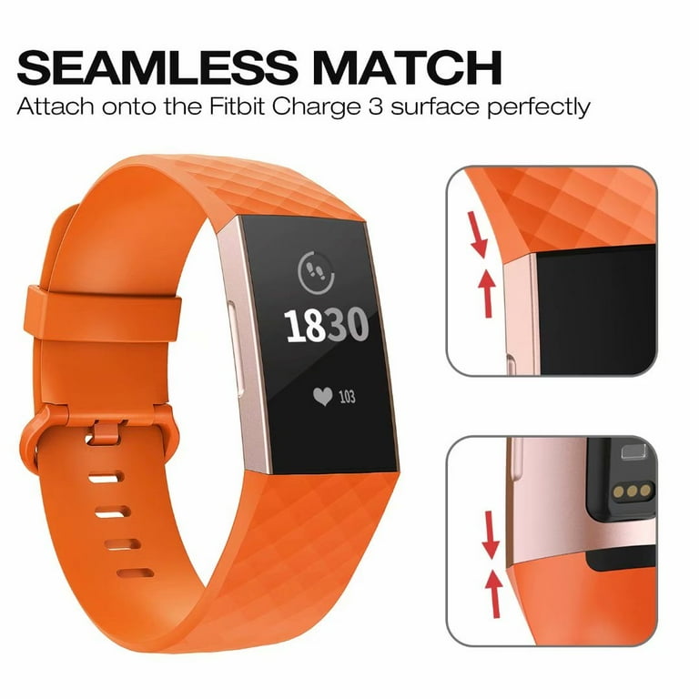 adepoy Fitbit Charge 4 Fitbit Charge 3 Fitbit Charge 3 SE for Women Men Waterproof Replacement Watch Strap Adjustment Fitness Sport Band Wristband Orange Large Walmart