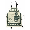 thumbnail image 1 of Movie Theater Apron Grunge Poster Design with Strip Frame Cinema Lettering and Projection, Unisex Kitchen Bib Apron with Adjustable Neck for Cooking Baking Gardening, Slate Blue Beige, by Ambesonne, 1 of 3