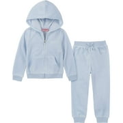 Juicy Couture Girls 7-16 Velour Zip Jogger Set (Light Blue 12)