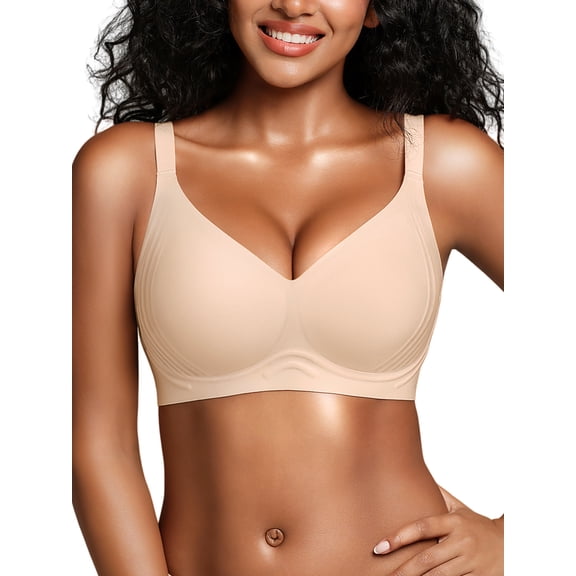 SHARICCA Wireless Bra For Women Padded Push Up Wirefree Bras