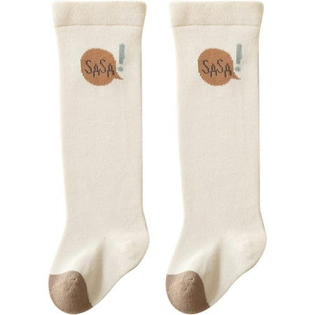 

QWZNDZGR Baby Non Slip Socks for Crawling and Walking Cartoon Toddler Thigh Knee High Cotton Long Socks with Grips for Girls Boys