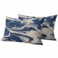 thumbnail image 2 of Pack of 2 Outdoor Pillow Covers 20x12 Inch Waterproof Navy White Throw Pillow Covers, Decorative Pillow Shams Couch Pillow Case Marble Modern Artwork Pillowcases Cushion Covers for Patio Garden, 2 of 8