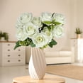 thumbnail image 4 of CMrtew Artificial Silk Rose Bouquet Floral Arrangement with Vintage Vase, Elegant Wedding Centerpiece & Home Table Decor for Bridal Shower/Living Room (Lifelike Dust-Resistant), 4 of 7