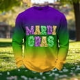 thumbnail image 4 of Ceisia Men's Mardi Gras Gradient Waffle-Knit Sweatshirt | Relaxed Spring/Summer Casual Top Gift, 4 of 5