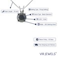 thumbnail image 3 of Vir Jewels 3 CTTW Black Diamond Solitaire Pendant Necklace Sterling Silver with Rhodium 18 Inch Chain, 3 of 4