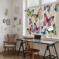 thumbnail image 5 of Colorful Butterfly Kitchen Curtain for Berdoom Living Room Cafe 54" Length, Elegant Pastoral Butterflies Rustic Watercolor Tiers Curtains Light Filtering Drapes Window Treatment 2 Panels 52"Wx54"L, 5 of 8