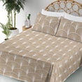 thumbnail image 3 of Ambesonne Art Deco Fitted & Flat Sheet with Shams 4 Pcs Set, Pale Brown Semi Circles, King, Pale Brown and White, 3 of 5