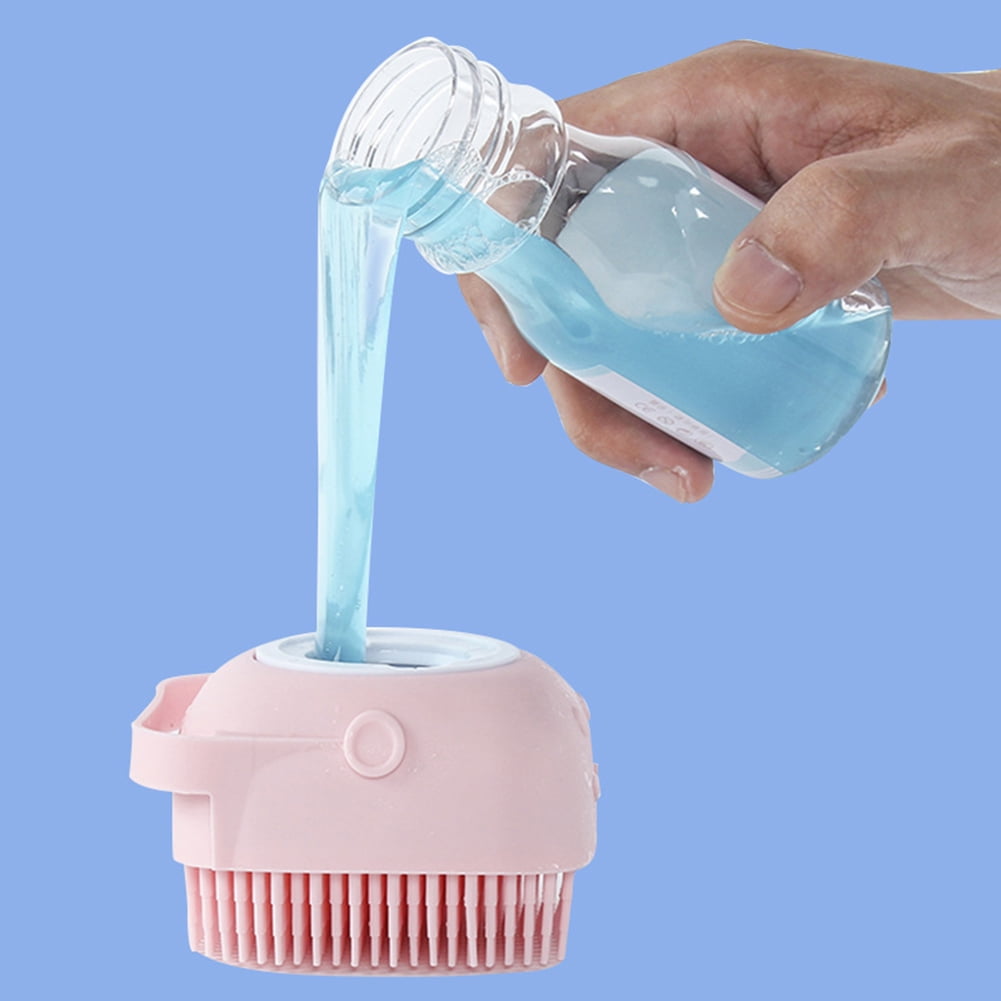 Lowestbest Handheld Silicone 3.15" Hair Brush with Shampoo Shower Gel Dispenser, Pink Lowestbest Handheld Silicone 3.15" Hair Brush with Shampoo Shower Gel Dispenser, Pink