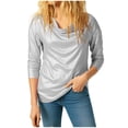 thumbnail image 2 of Womens Long Sleeve Yops Cowl Neck Long Sleeve Draped Shinny Ruched Lightweight Blouse Tops Summer Tops, 2 of 6