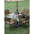 thumbnail image 3 of Outdoor Tablecloth with Umbrella Hole and Zipper, Black Christmas Square Table Cloth 54x54 Inch Waterproof Tablecloth, Xmas Winter Snowman Snowflakes Trees Picnic Table Cover for Patio Camping, 3 of 7