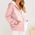 thumbnail image 6 of Usmixi 2025 Sweatshirt Coat for Women Winter Womens Coat Vintage Butterfly Graphics Zip up Drawstring Hooded Sweatshirt Jacket Plus Size Lightweight Fall Hoodies Outwear with Pocket, 6 of 6