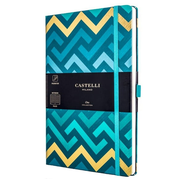 Castelli QC6BZ-003 Oro A5 Notebook, Ruled, Labyrinths
