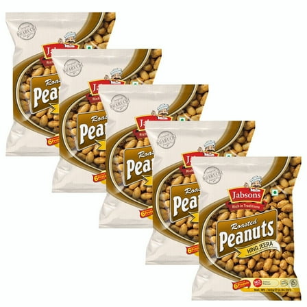Jabsons - Jumbo Roasted Peanuts, Hing Jeera (5 PACK), 140g x 5