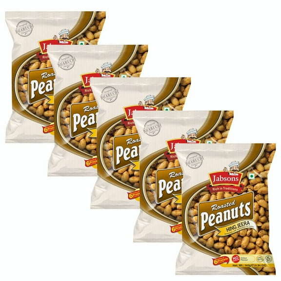 Jabsons - Jumbo Roasted Peanuts, Hing Jeera (5 PACK), 140g x 5