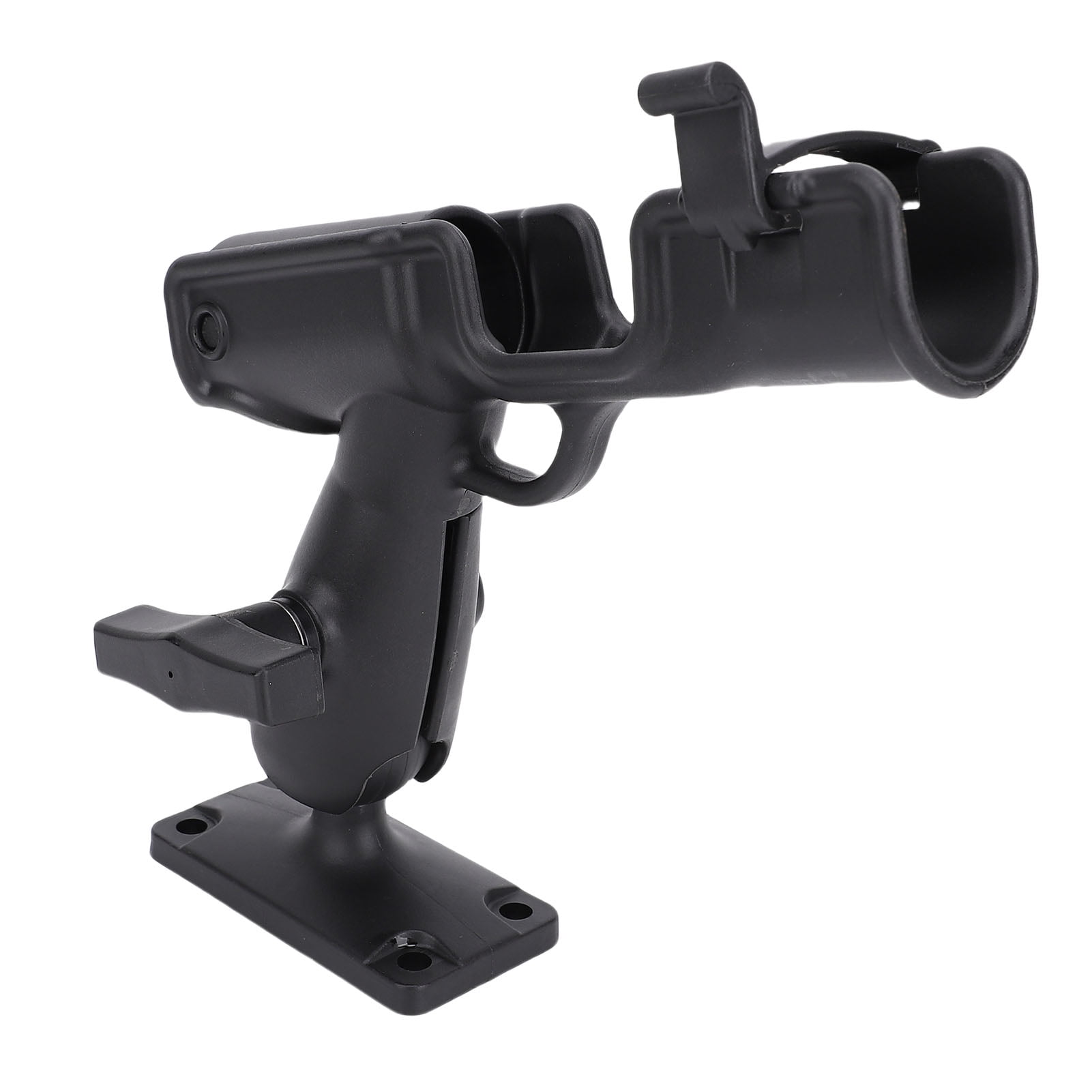 Heavy Duty Adjustable Boat Fishing Rod Holder Rotatable Fishing Pole Bracket with Base for Boat Kayak Canoe, Marine Grade Corrosion Proof 10.2 x 9.1 in / 26 x 23 cm Black