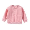 thumbnail image 1 of Gibobby Sudadera con cuello redondo para niños pequeños y niñas, Tops con bordado de de manga larga, para niños(Rosa, 5-6 Años), 1 of 5