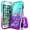 Aqua/Purple, variant on Nagebee Case for iPod Touch 7th 6th 5th Generation, iPod Touch 7 6 5 Gen with Screen Protector, Liquid Glitter Floating Bling Diamond [Ring Holder & Wrist Strap] Women Girls (Aqua/Purple)