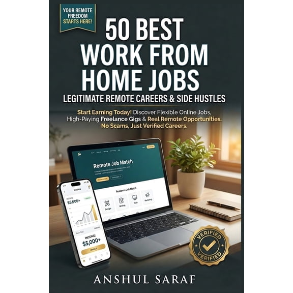 50 Best Work From Home Jobs: Legitimate Remote Careers & Side Hustles Start Earning Today!: Discover Flexible Online, (Paperback)