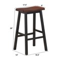 thumbnail image 2 of Costway Set of 2 29"H Bar Stools Saddle Seat Pub Chair Home Kitchen Dining Room Brown, 2 of 7