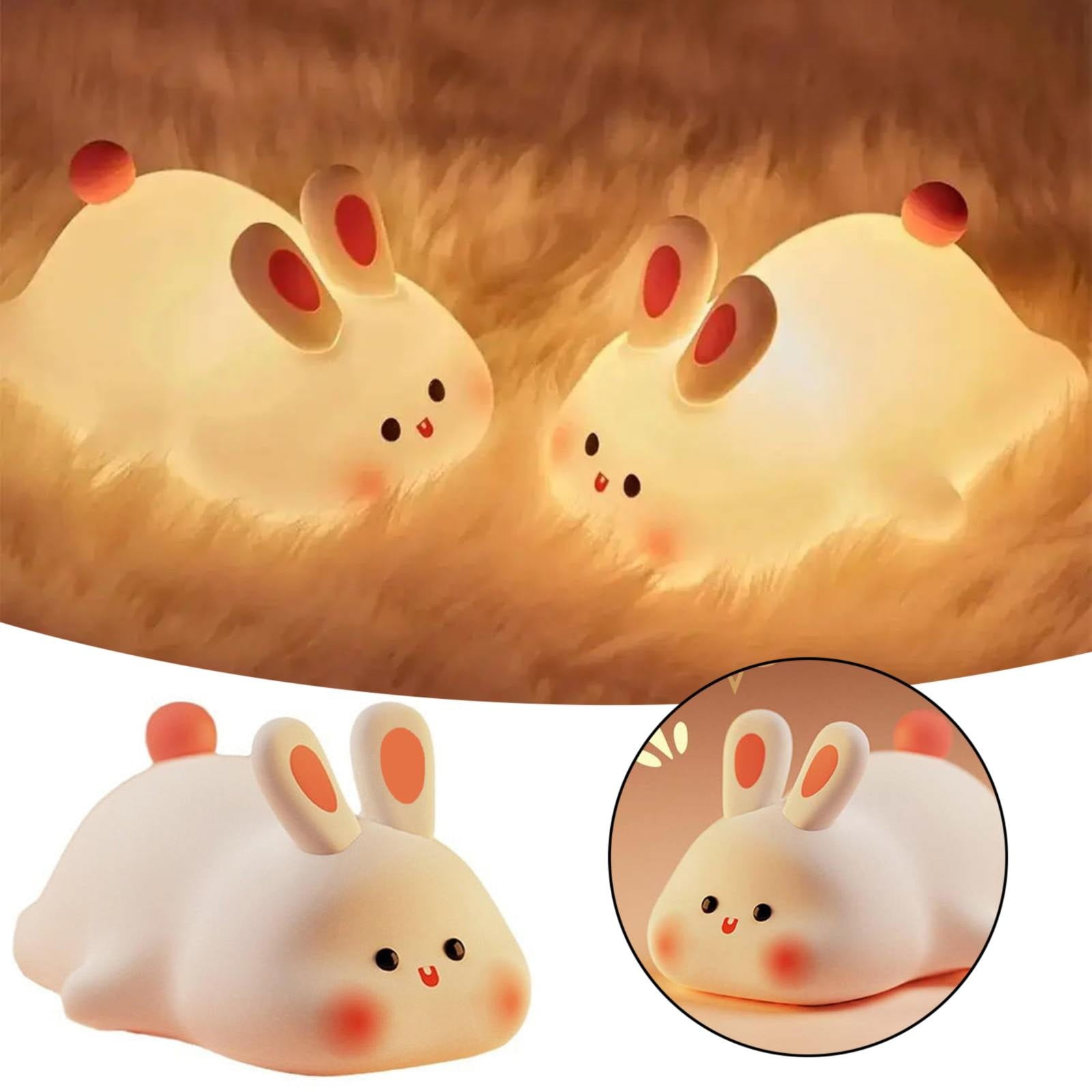 Night Lights Rabbit Light 2024 New Cute Silicone Baby Animal Night Lamp Rabbit Night Light For Kids 3 Level Dimmable Nursery Bunny Nightlight Bedside Lamp For Breastfeeding White
