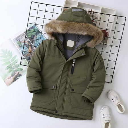 

Sweater For Child Toddler Kids Boys Girls Thicken Fashion Solid Hooded Jacket Toddler Windproof Thick Warm Outwear Coat