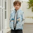 thumbnail image 7 of Xixirimido Sea Turtle Jellyfish Blue Pattern Boys Girls Full Zip Fleece Vest Sleeveless Stand Collar Outwear Warm Jacket with Pockets for 11-12, 7 of 7