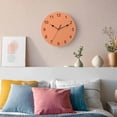 thumbnail image 3 of Wall Clock Solid Color Clocks PVC Silent Non-Ticking Battery Operated Decorative Orange Round Clock for Home Living Room Kitchen Bedroom Office School Wall Decor 10 Inch, 3 of 9