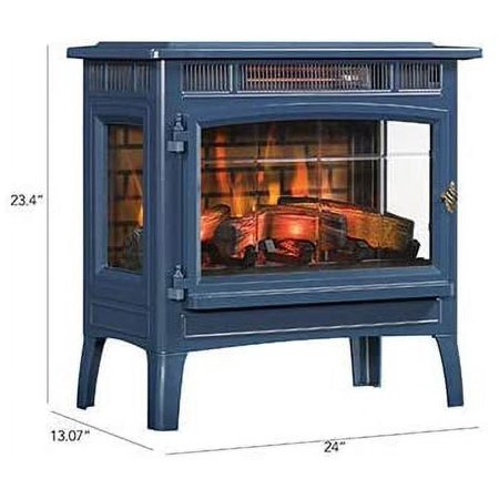 Duraflame 3D 24 W x 23.4 H x 12.9 D inch Infrared Electric Fireplace Stove - Navy, DFI-5010-07
