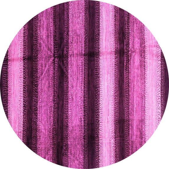 Ahgly Company Indoor Round Abstract Pink Modern Area Rugs, 5' Round