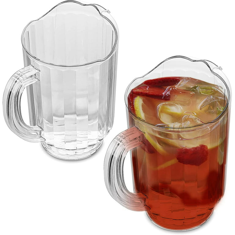 Glass Pitcher, 60oz CLear Glass Pitcher with Bamboo Lid and Spout, 1.8L  Glass Water Pitcher, Iced Tea Pitcher for Fridge, Pitchers Beverage  Pitchers