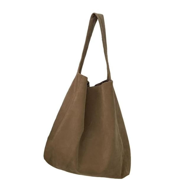 Bolso de hombro para mujer, suave, informal, con asa superior, moderno, para viaje Camello