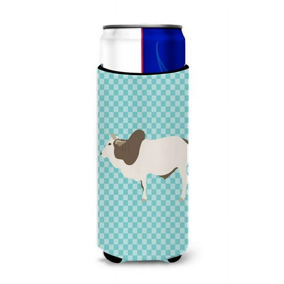 Malvi Cow Blue Check Michelob Ultra Hugger for Slim Cans