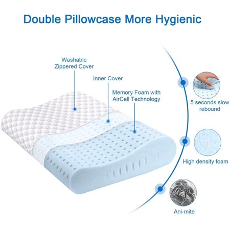 Milemont Memory Foam Pillow Cervical Pillow For Neck Pain Orthopedic Contour Pillow Support For Back Stomach Side Sleepers Pillow For Sleeping Walmart Com Walmart Com