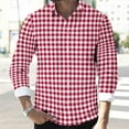 thumbnail image 6 of Plaid Shirt for Men Long Sleeve Button Down Shirt Men Casual Fall Winter Tropical Beach Shirts Men Hawaii Party Blouse, 6 of 7