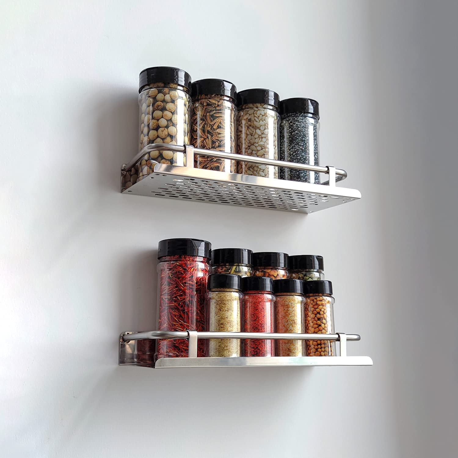 Wall mounted spice shelf