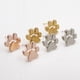 thumbnail image 3 of EeaseMX 1 par de hermosos aretes tipo botón para mujer con forma de huella de perro y gato, de latón galvanizado (oro rosa)., 3 of 7