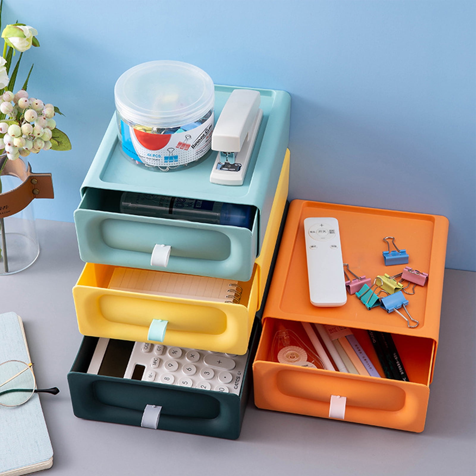 Travelwant Stackable Storage Drawers Desktop Stacking Drawers Plastic Drawer Organizer Walmart