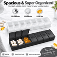 thumbnail image 3 of Large Pill Organizer, Bug Hull 2 Pcs Weekly Pill Organizer, 7 Day Pill Case, Travel Medicine Organizer, 3 of 8