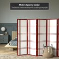 thumbnail image 2 of Red Lantern 5 ft. Tall Double Cross Shoji Screen - Rosewood - 6 Panels, 2 of 6