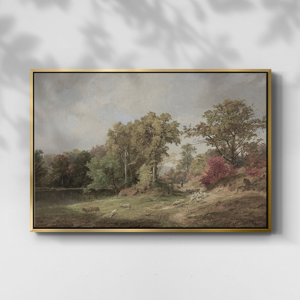 Vintage Landscape-CCCXXIII By Wexford Home Framed in Gold Wood Gallery Wrapped Canvas 25 in. x 37 in.