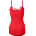 thumbnail image 3 of Women's Lattice Triple Criss-Cross Seamless Cami Long Ttank tops., 3 of 4