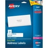 Avery Easy Peel Mailing Address Labels, Laser, 1 x 4, White, 500/Pack