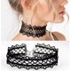 thumbnail image 1 of Collar de encaje gótico, cadena de clavícula, gargantilla femenina, collar sencillo, accesorios punk negros, collar, banda para el cuello, 1 of 6
