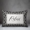 thumbnail image 3 of Creative Products Relax Black and White Geometric Quatrefoils 14x20 Indoor / Outdoor Pillow, 3 of 3