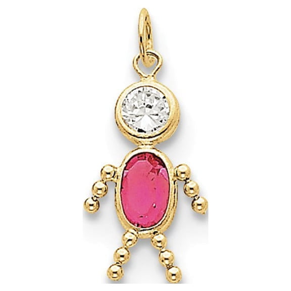 10k Yellow Gold October Boy Charm - Measures 20x10mm Wide