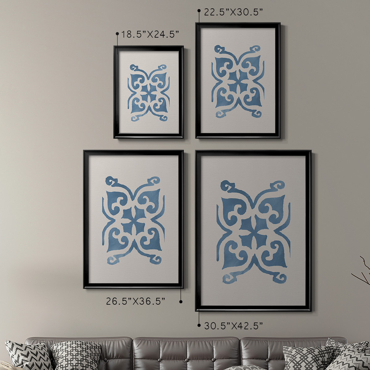 Monochrome Terra Mesa Tile II Premium Framed Print - Ready to Hang