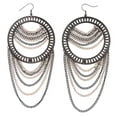 thumbnail image 1 of Black & Gold-Tone Colored Metal Dangle-Earrings #LQE2297, 1 of 2